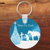 のカウボーイと祈クリスマスキーチェーン キーホルダー (正面)