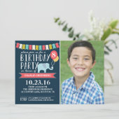 のカスタムエイジエレファント誕生パーティー|誕生日 招待状 (スタンド正面)