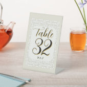 のカスタムエレガントホワイトレースのテーブ結婚ル番号 台座サイン (インサイチュ)