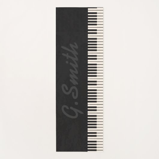 のカスタムピアノキーボード（白黒）。[名前を追加]: ヨガマット (正面)