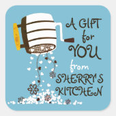 ~のカスタム台所から生まれた小麦粉の色 スクエアシール (正面)