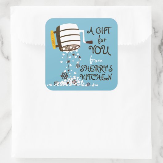 ~のカスタム台所から生まれた小麦粉の色 スクエアシール (バッグ)