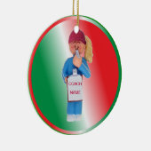 のカスタム女性コーチクリスマスオーナメント セラミックオーナメント (右)