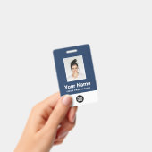 のカスタム従業員の写真、バーコード、ロゴ、名前バッジ バッジ (手持ち)