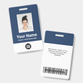 のカスタム従業員の写真、バーコード、ロゴ、名前バッジ バッジ (正面＆裏面)