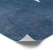 のカスタム文字Dark Navy Blueの追加グランジ ポスター (角)