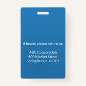 のカスタム縦型従業員の写真IDバッジ |教授 バッジ (裏面)