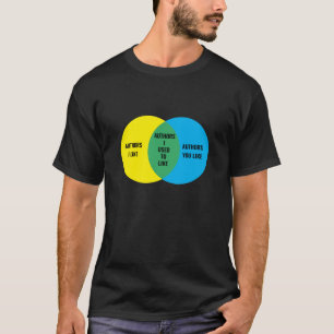 のカスタム色/文字のエリート主義書誌好きのベン図 Tシャツ