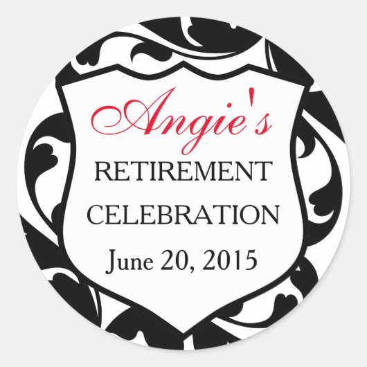 のカスタム華やかな渦巻き警察バッジ ラウンドシール (正面)