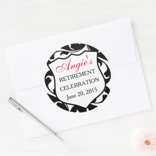 のカスタム華やかな渦巻き警察バッジ ラウンドシール (封筒)