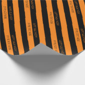 のカスタム黒とオレンジのハロウィーン包装紙 ラッピングペーパー (角)