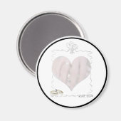 のカップルと結婚リボンとリングや輪 マグネット (正面/裏面)