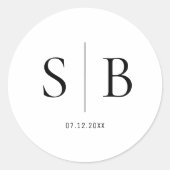 のカップル結婚イニシャルシール結婚式の引き出物ラベル ラウンドシール (正面)