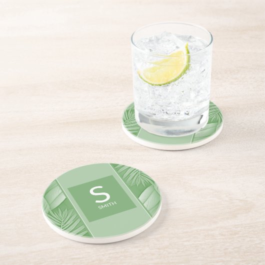 のカップル結婚モノグラムのコースター コースター (側面)