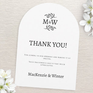 のカップル結婚モノグラムイニシャルサンキューカード 招待状