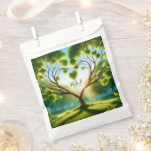 のカップル結婚モノグラムグリーン フェイバーバッグ (クリップ留めされた状態)