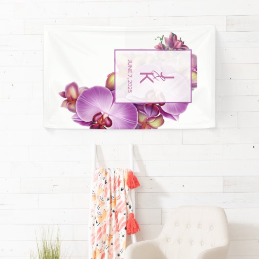 のカップル結婚モノグラムバナー 横断幕 (インサイチュ)