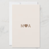 のカップル結婚モノグラムメニュー (裏面)