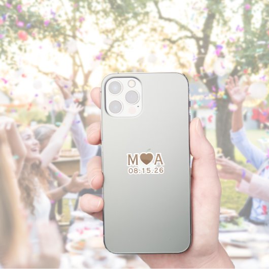 のカップル結婚モノグラムラブハート シール