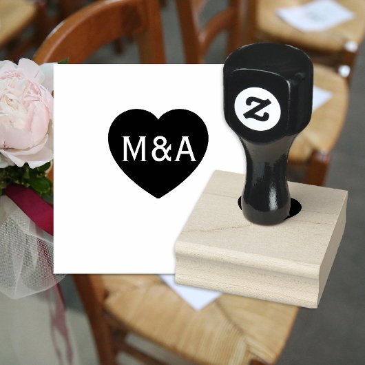 のカップル結婚モノグラムラブハート ラバースタンプ