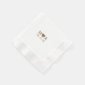 のカップル結婚モノグラムラブハート 縁ありカクテルナプキン (角)