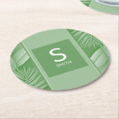 のカップル結婚モノグラム紙コースター ラウンドペーパーコースター (アングル)