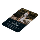 のカップル結婚写真は永遠に感謝のスクリプト マグネット (左側)