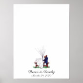 のカップル結婚指紋認証のゲストブック ポスター (正面)