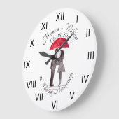 のカップル結婚紙記念日ローマ数字 ラージ壁時計 (傾斜)