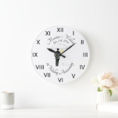 のカップル結婚紙記念日ローマ数字 ラージ壁時計 (ホーム)
