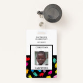 のカラフル手救済学生の学校フォトバッジ バッジ (正面リトラクタブル付き)