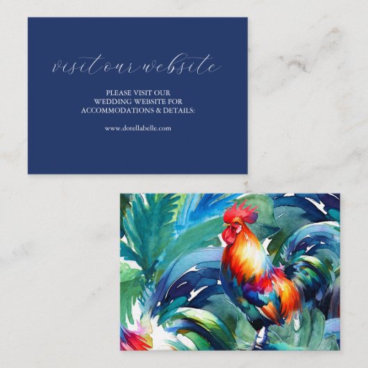 のカラフル結婚Webサイト挿入カードスクリプト エンクロージャーカード (正面/裏面)