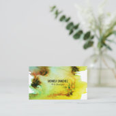 のカラフル絵画抽象芸術名刺デザイン 名刺 (スタンド正面)