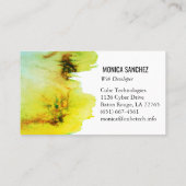 のカラフル絵画抽象芸術名刺デザイン 名刺 (裏面)