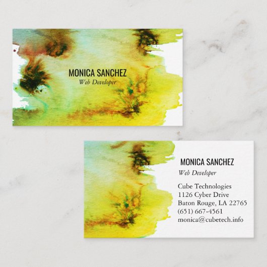 のカラフル絵画抽象芸術名刺デザイン 名刺 (正面/裏面)