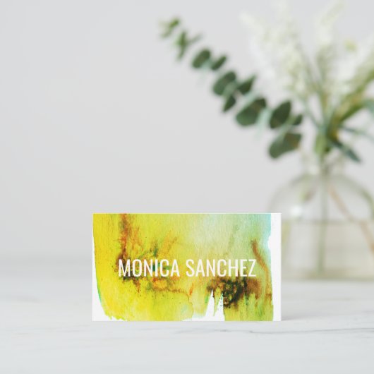 のカラフル絵画抽象芸術名刺デザイン 名刺 (スタンド正面)