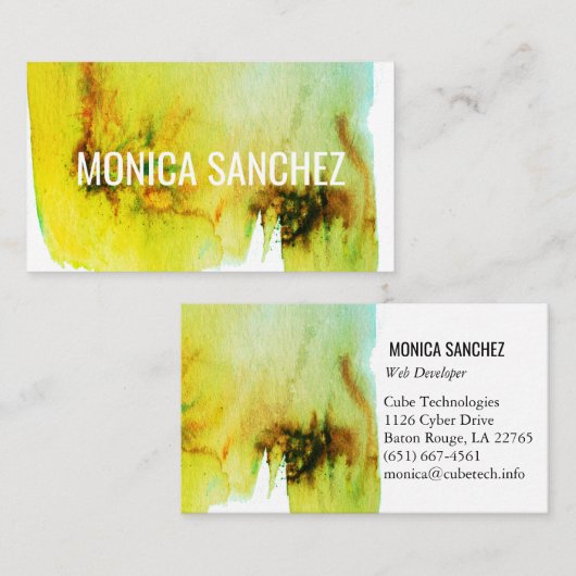 のカラフル絵画抽象芸術名刺デザイン 名刺 (正面/裏面)