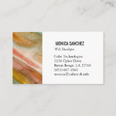 のカラフル絵画抽象芸術名刺デザイン 名刺 (裏面)