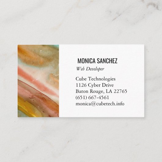 のカラフル絵画抽象芸術名刺デザイン 名刺 (裏面)