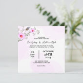 のカラー結婚フラワーカード招待状デザインベクトル 招待状 (スタンド正面)