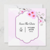 のカラー結婚フラワーカード招待状デザインベクトル 招待状 (裏面)