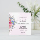 のカラー結婚フラワー招待状カードデザインベクトル 招待状 (スタンド正面)