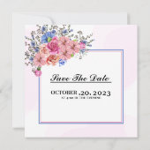 のカラー結婚フラワー招待状カードデザインベクトル 招待状 (裏面)