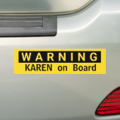 のカレン警告が搭乗している女性のGAGギフト バンパーステッカー (車上)