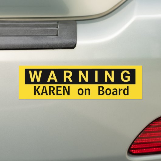 のカレン警告が搭乗している女性のGAGギフト バンパーステッカー (車上)