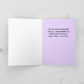 のカード結婚の金ゴールドカラーとLAV記念日。 サンキューカード (内部)