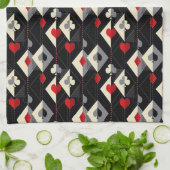 のカード遊のトランプのポーカースーツ。 キッチンタオル (折り畳み)