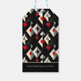 のカード遊のトランプのポーカースーツ。 ギフトタグ