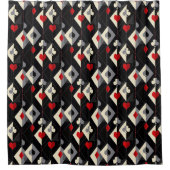 のカード遊のトランプのポーカースーツ。 シャワーカーテン (正面)