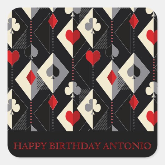 のカード遊のトランプのポーカースーツ。 スクエアシール (正面)